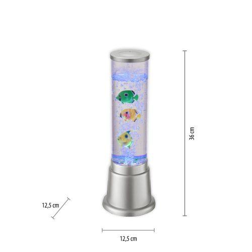Ava vízoszlop LED-ekkel és halakkal