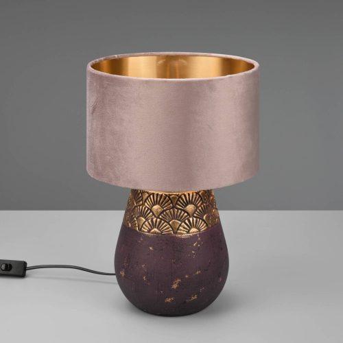 Kiran asztali lámpa Ø26cm kerámiatalp barna