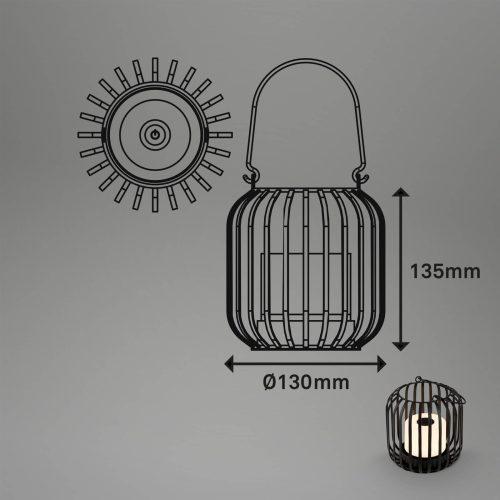 LED akkus asztali világítás 7279 IP44 fémkosár