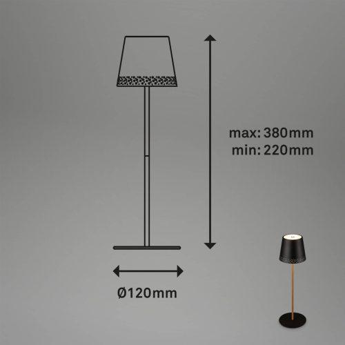 LED asztali világítás Kiki akku 3000K fekete/arany