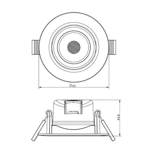 LED beépíthető mennyezeti lámpa SMD 68 230V