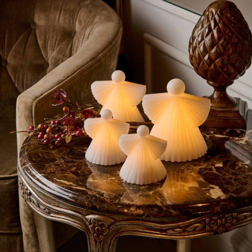 LED deco figura Asta angyal fehér viaszból 12