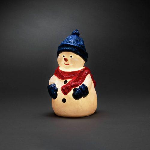LED dekoratív hóember figura