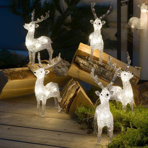 LED fényfigurák rénszarvasok kültérre
