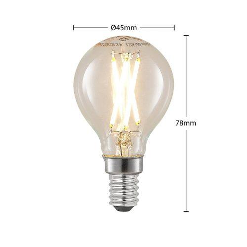 LED izzó filament E14 4 W 2700 K csepp dimm 3-as