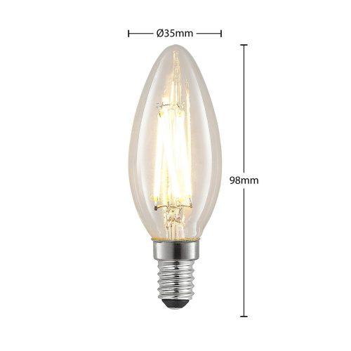 LED izzó filament E14 4W 827 gyertya dimm 5-ös klt