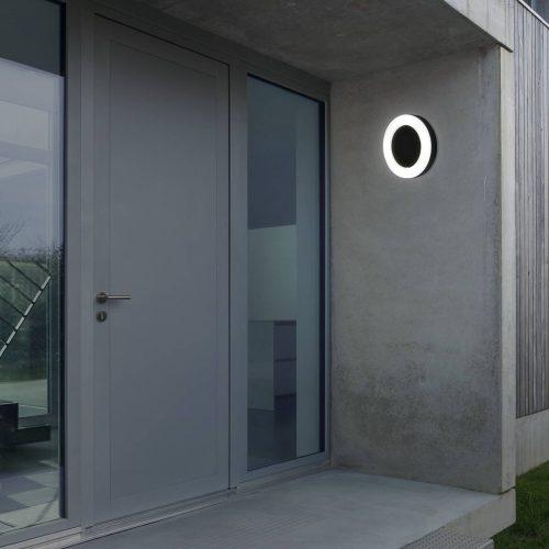 LED kültéri világítás Riga kerek Ø19cm IP44 fekete