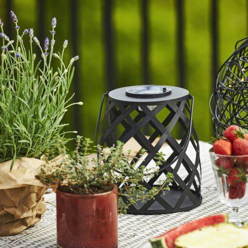 LED szolárlámpa Calabria gyémántmintás 20cm magas
