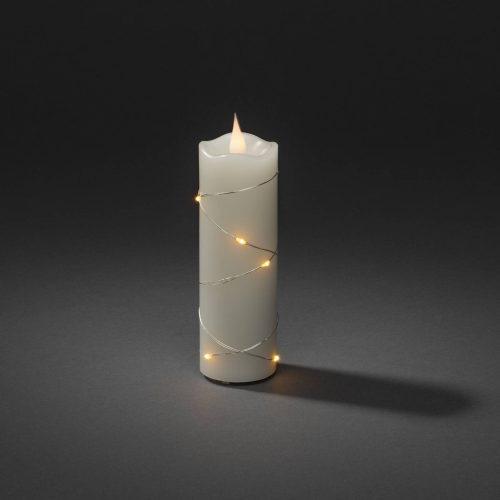 LED viaszgyertya krémszínű krémfény borostyán 15