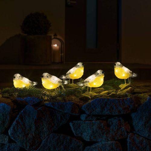 LED világító madárfigurák kültérre