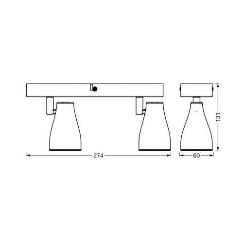 LEDVANCE Pear LED-spot GU10 2 izzó szürke