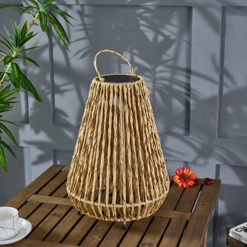 Lindby Amaria LED solar világítás rattan világos