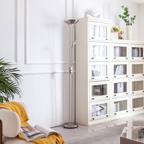 Lindby Josefin LED álló lámpa olvasólámpa nikkel