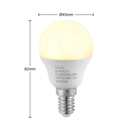 Lindby LED lámpa E14 G45 4.5W 3