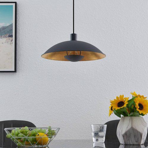 Lindby Narisara függő lámpa fekete-arany 1izz 40cm