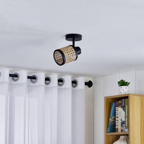 Lindby Yaelle spotlámpa fém rattan 1 izzó