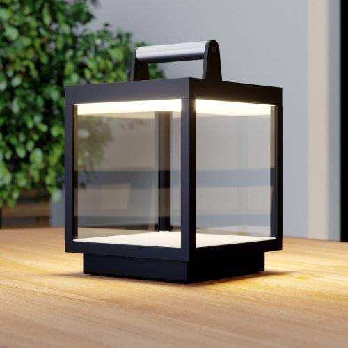 Lucande LED-es újratölthető asztali lámpa Cube