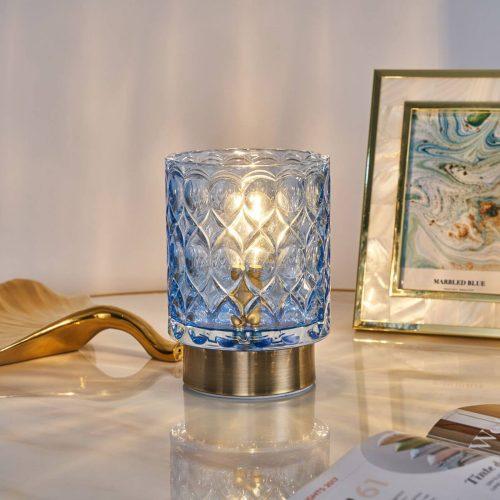 Pauleen Chic Glamour E14 LED akku kék/sárgaréz