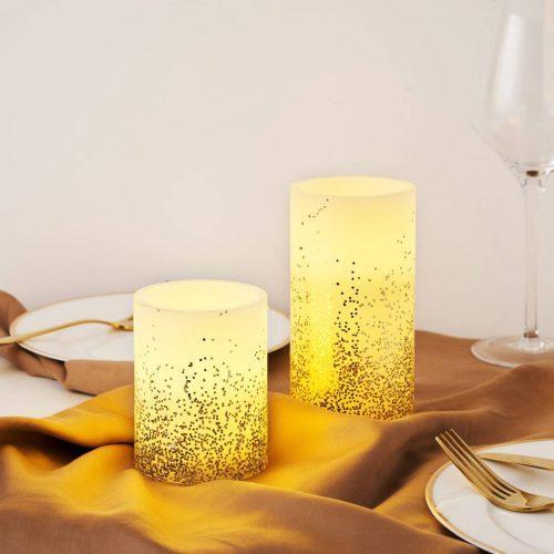 Pauleen Golden Glitter gyertya LED gyertya 2 darabos szett