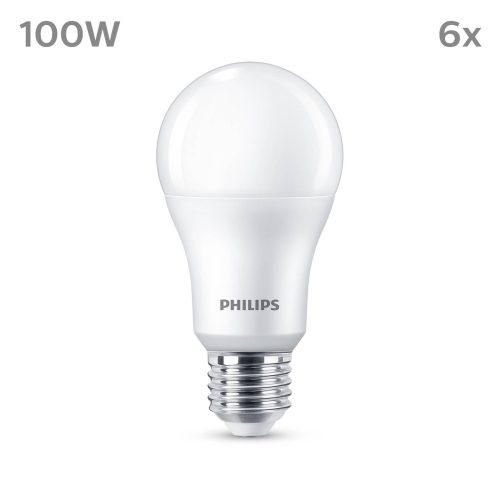 Philips LED izzó E27 13W 1521lm 4000K matt 6db
