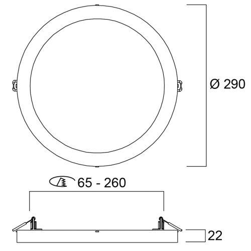 Sylvania Start LED downlight 5in1 Ø 29cm 23W