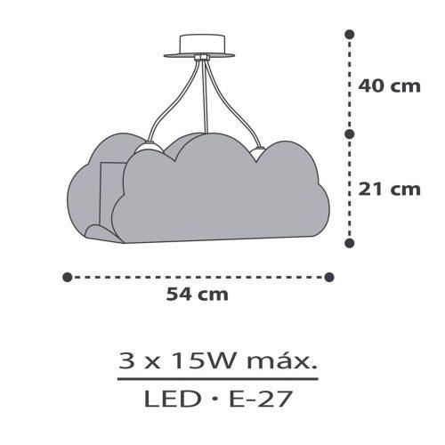 Dalber Cloud Grey függőlámpa felhő alakban