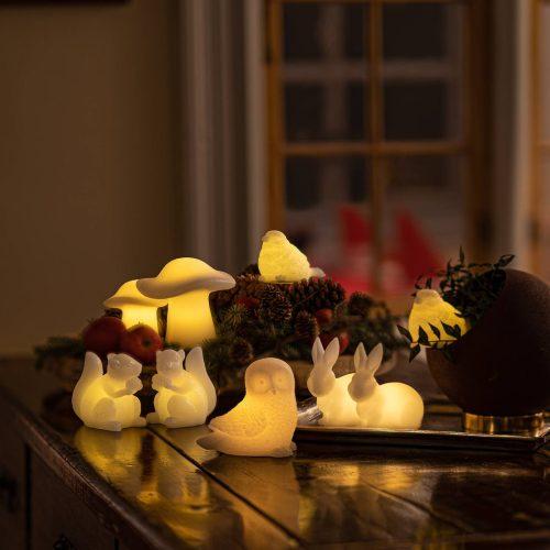 Ellen Owl LED dekoratív lámpa viaszból