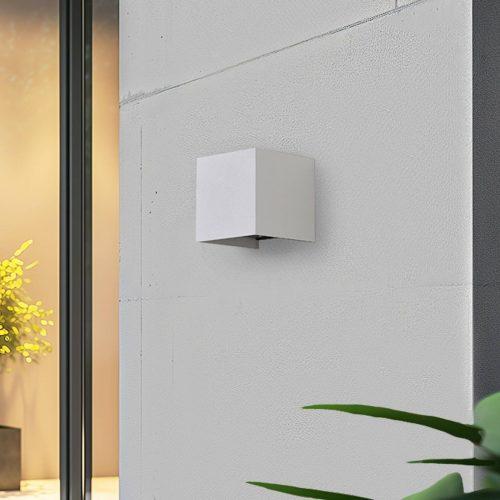 Lindby Smart LED kültéri fali lámpa Dara fehér szögletes CCT RGB Tuya