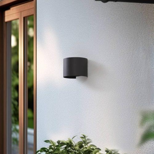 Lindby Smart LED kültéri fali lámpa Dara szürke kerek CCT RGB Tuya