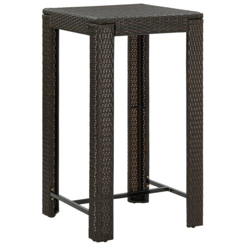 Barna polyrattan kerti bárasztal 60