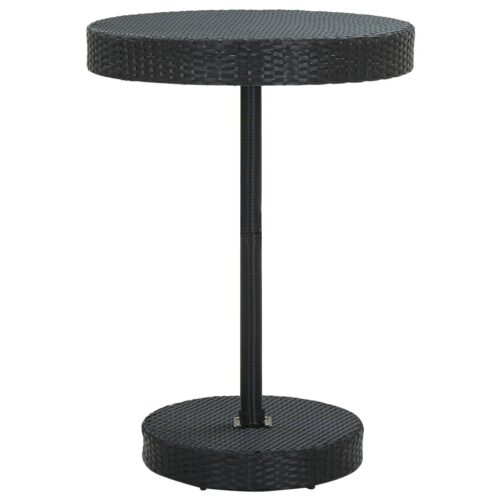 Fekete polyrattan kerti asztal 75