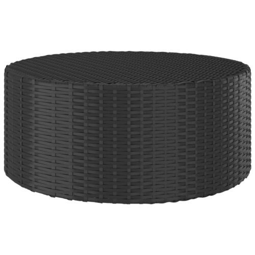 Fekete polyrattan teázóasztal 68 x 68 x 30 cm