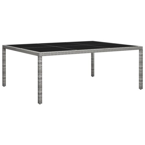 Szürke polyrattan kültéri étkezőasztal 200 x 150 x 74 cm