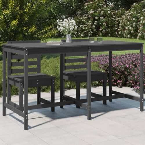 Szürke tömör fenyőfa kerti asztal 203