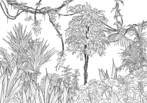 Tarzan ihlette trópusi dzsungelt ábrázoló tapéta