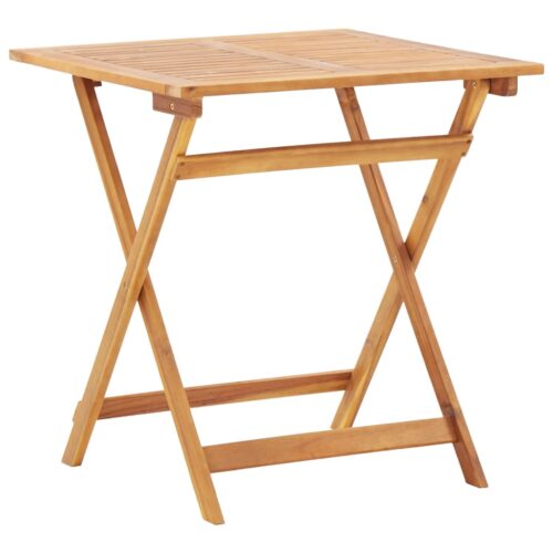 Tömör akácfa összecsukható kerti asztal 70 x 70 x 75 cm