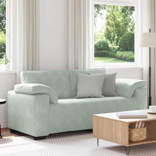 Világosszürke bársony loveseat kanapé 140 cm