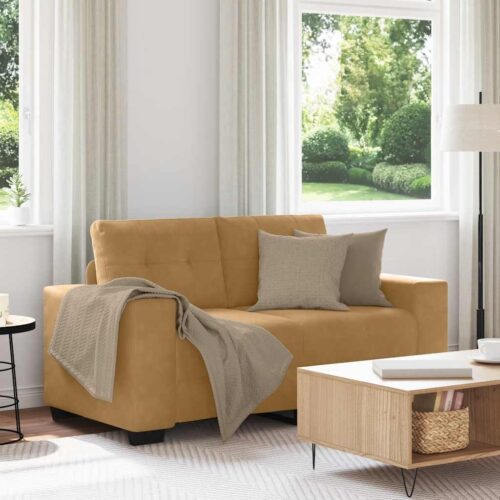Barna bársony loveseat kanapé 120 cm