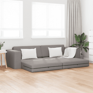Függőleges kanapéágy 2 az 1-ben taupe 245x150x60.5 cm szövet