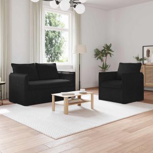 Kanapé 120cm 2 pcs fekete fém