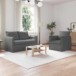 Kanapé 120cm 2 pcs sötétszürke fém