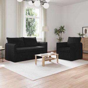 Kanapé 140cm 2 pcs fekete fém