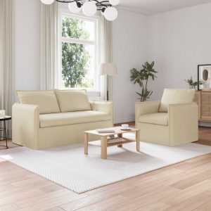 Kanapé 140cm 2 pcs krém fém
