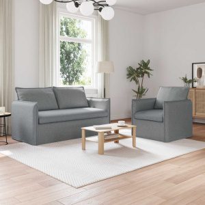 Kanapé 140cm 2 pcs világosszürke fém