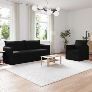 Kanapé 180cm 2 pcs fekete fém