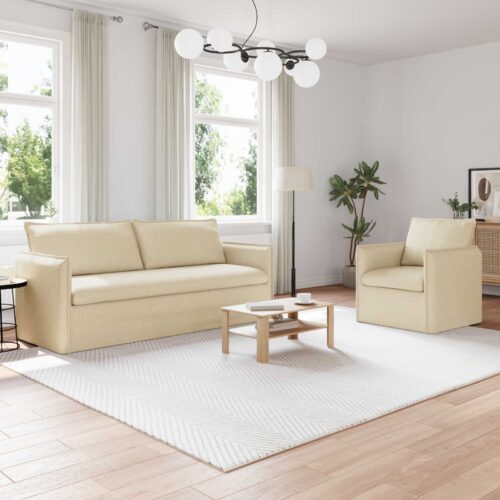 Kanapé 180cm 2 pcs krém fém