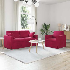 Kanapé 2 pcs bordó