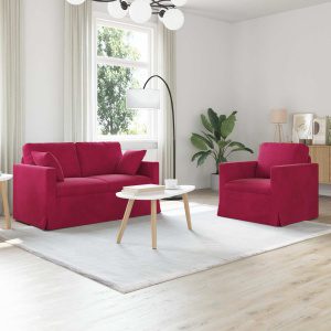 Kanapé 2 pcs bordó