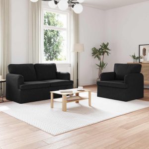 Kanapé 2 pcs fekete fém