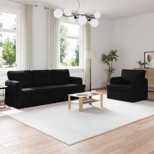 Kanapé 2 pcs fekete fém